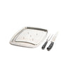 2pc Carving Set with Spiked Metal Carving Board and Carving Fork & Carving Knife with Retractable Knife Guard image 1