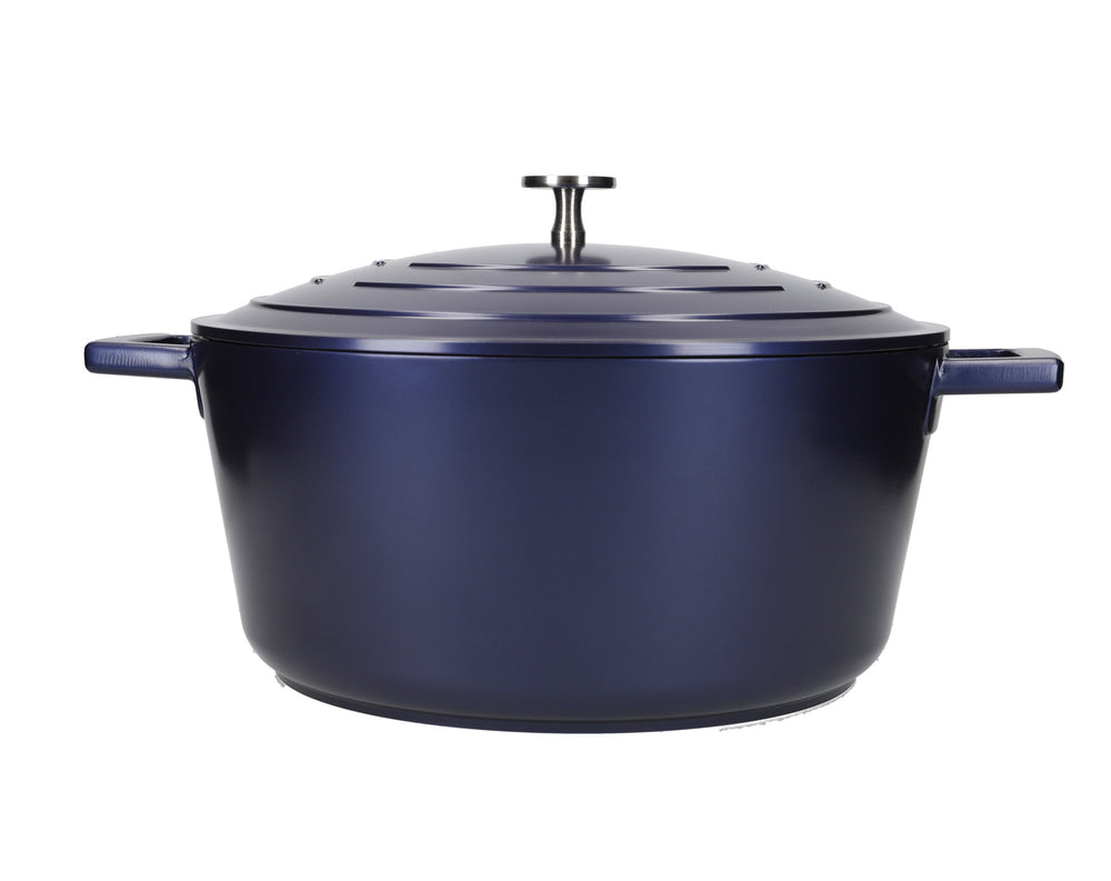 MasterClass Large 5 Litre Casserole Dish with Lid - Metallic Blue image 1
