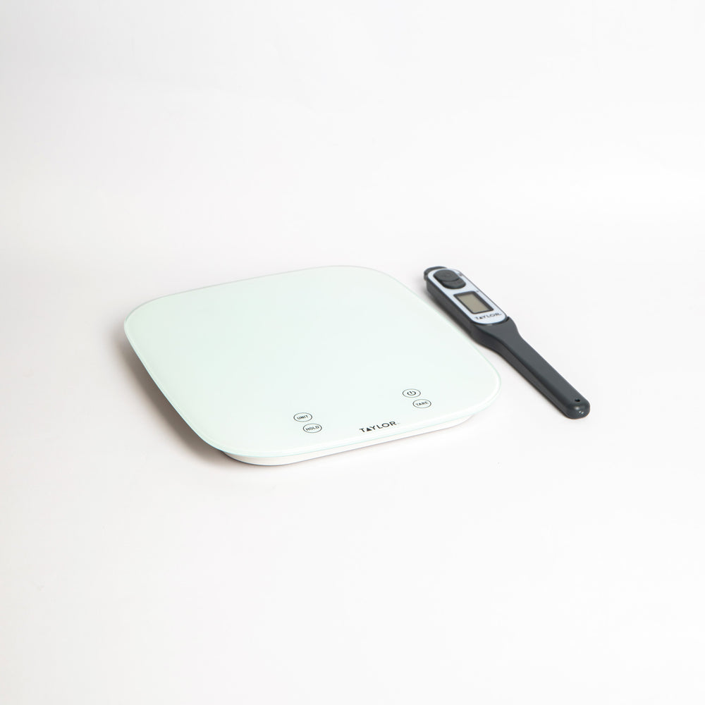 2pc Kitchen Tool Set including Pro Large Capacity Kitchen Scales, 14kg, and Digital Precision Meat Thermometer image 1