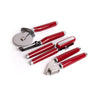 4pc Empire Red Kitchen Utensil Set with Multi-Function Can Opener, Pizza Wheel, Garlic Press & Euro Peeler image 1
