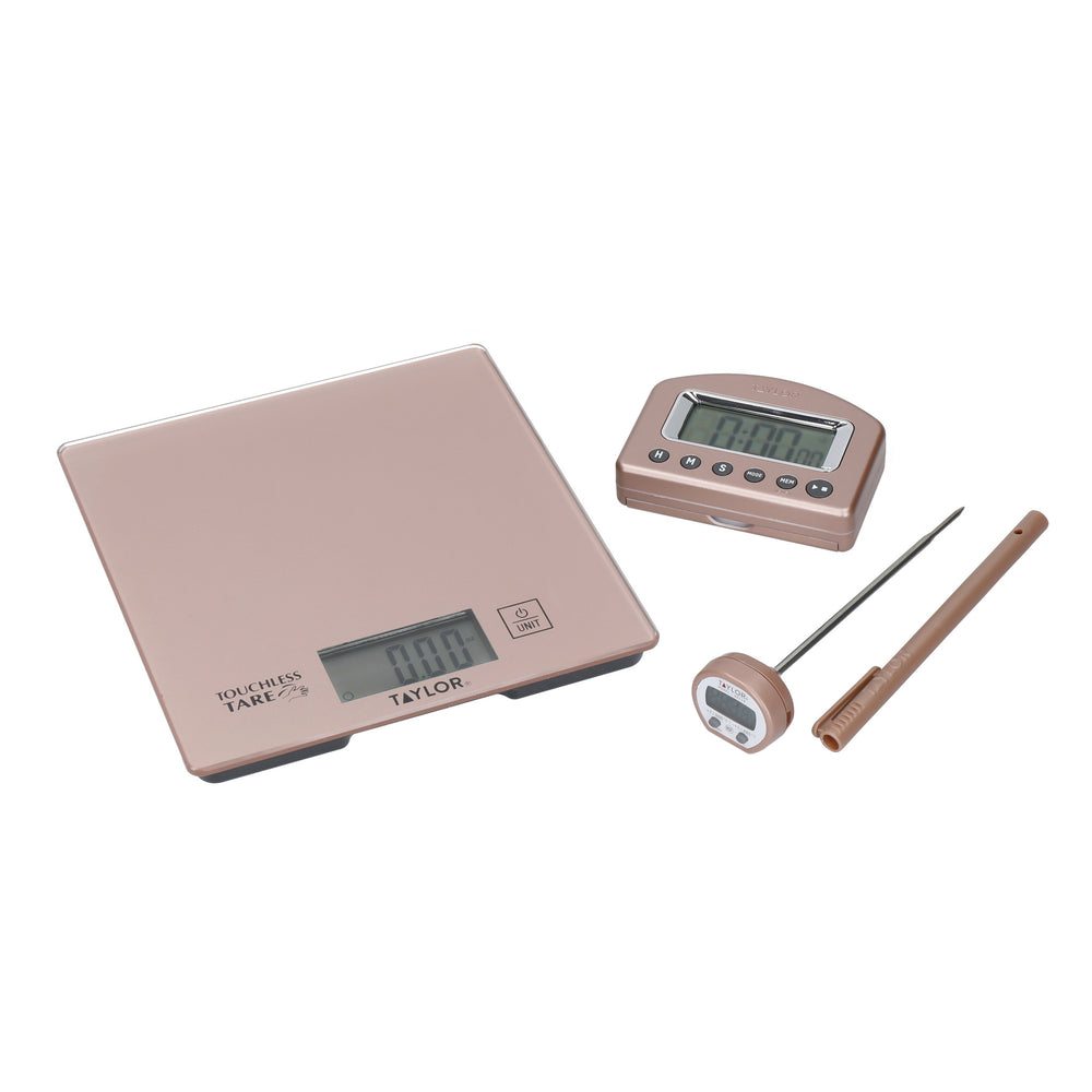 Taylor Pro 3-Piece Rose Gold Kitchen Measuring Set in Gift Box image 1