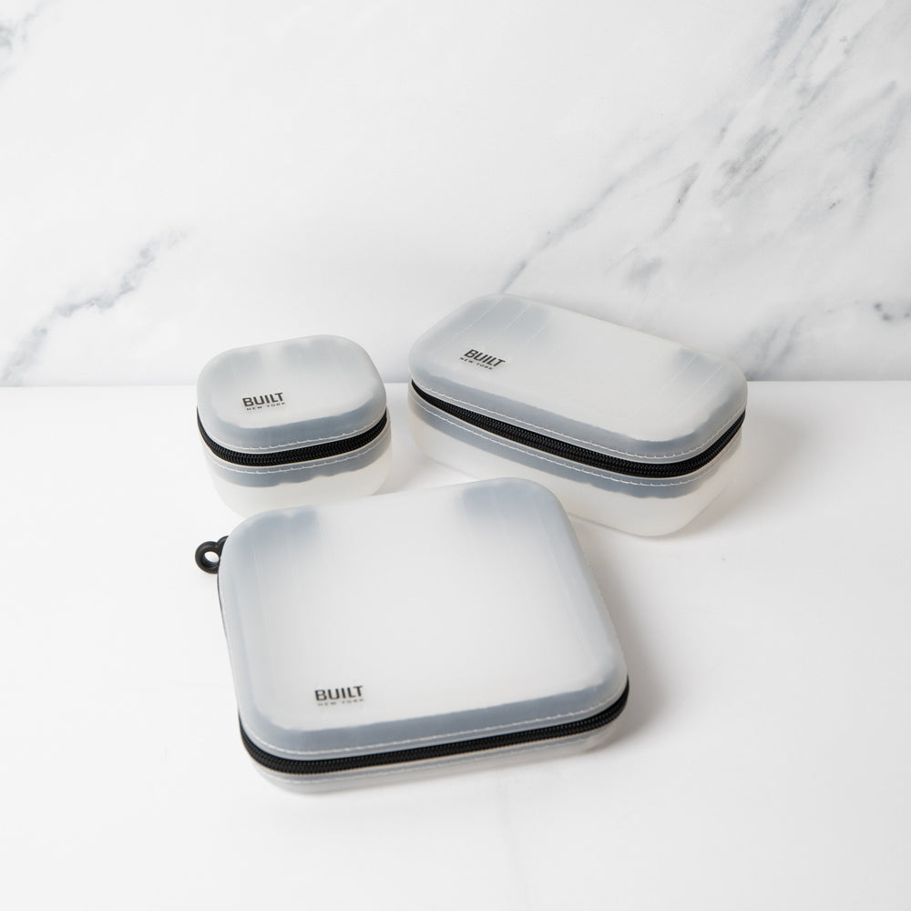 3pc On-The-Go Silicone Storage Set with Small, Medium and Large Zipped Storage Containers image 1