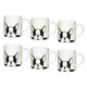 Set of 6 KitchenCraft 80ml Porcelain French Bulldog Espresso Cups