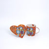 2pc Fan Club Ceramic Tea Set with 370ml Mug and Plate - Love Hearts image 1