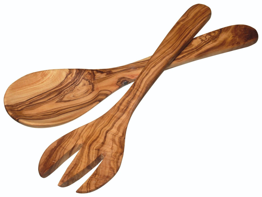 KitchenCraft World of Flavours Italian Olive Wood Salad Servers image 1