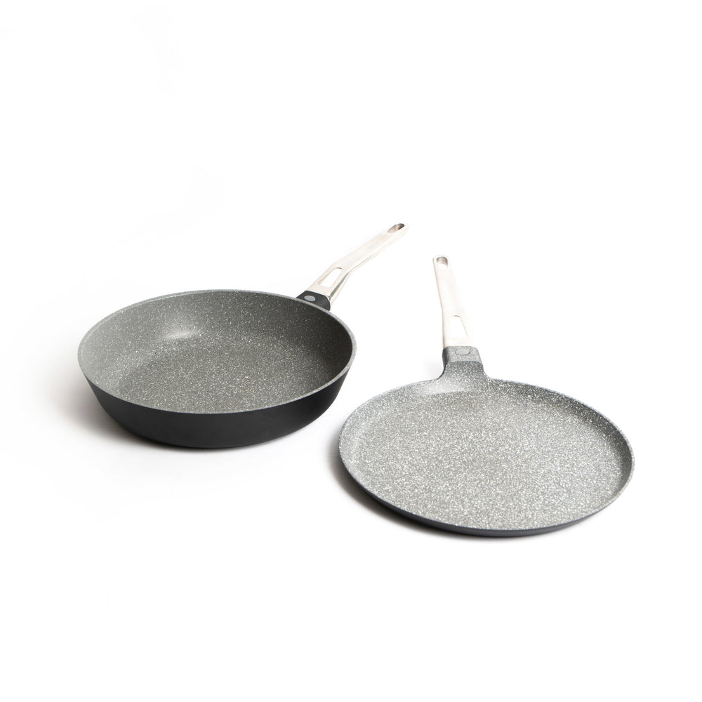 2pc Induction-Safe & Non-Stick Cast Aluminium Pan Set with 28cm Frying Pan and 28cm Crepe Pan image 1