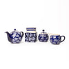 4pc Ceramic Tea Set with Globe® 4-Cup Teapot, Sugar Pot, Creamer Jug and Canister - Small Daisies image 1