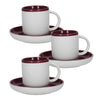 Set of 3 La Cafetiere Barcelona Plum 260ml Coffee Cups and Saucers Plum image 1