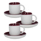 Set of 3 La Cafetiere Barcelona Plum 260ml Coffee Cups and Saucers Plum