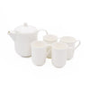 5pc White China Tea Set with 1.2L Teapot and 4x Regent Mugs - Cashmere image 1