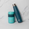 BUILT Retro 490ml Food Flask and Perfect Seal 540ml Teal Hydration Bottle Set image 1