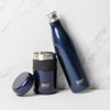 2pc Midnight Blue On-the-Go Set with Perfect Seal 740ml Double Walled Hydration Bottle and 490ml Food Flask