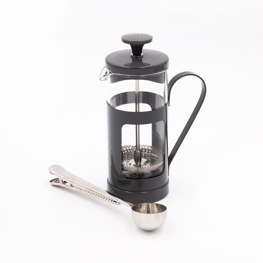 2pc Cafetière Set with Monaco Cool Grey 8-Cup Cafetière and Coffee Measuring Spoon with Clip image 1