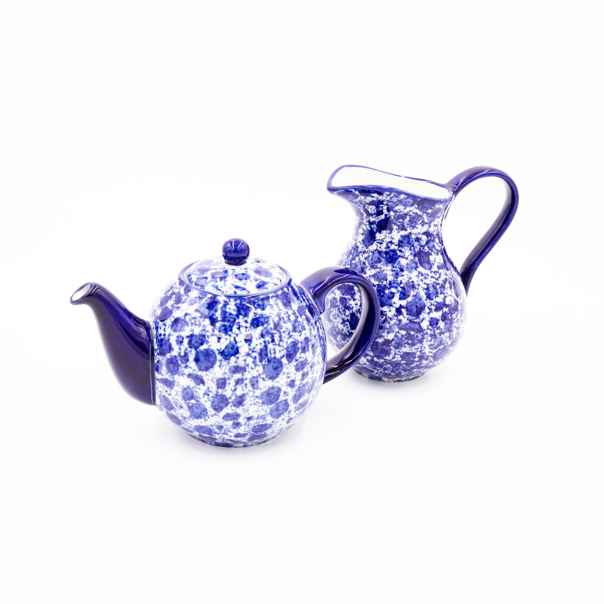London Pottery Splash® 2 Cup Teapot and Small Jug Set Blue CookServeEnjoy