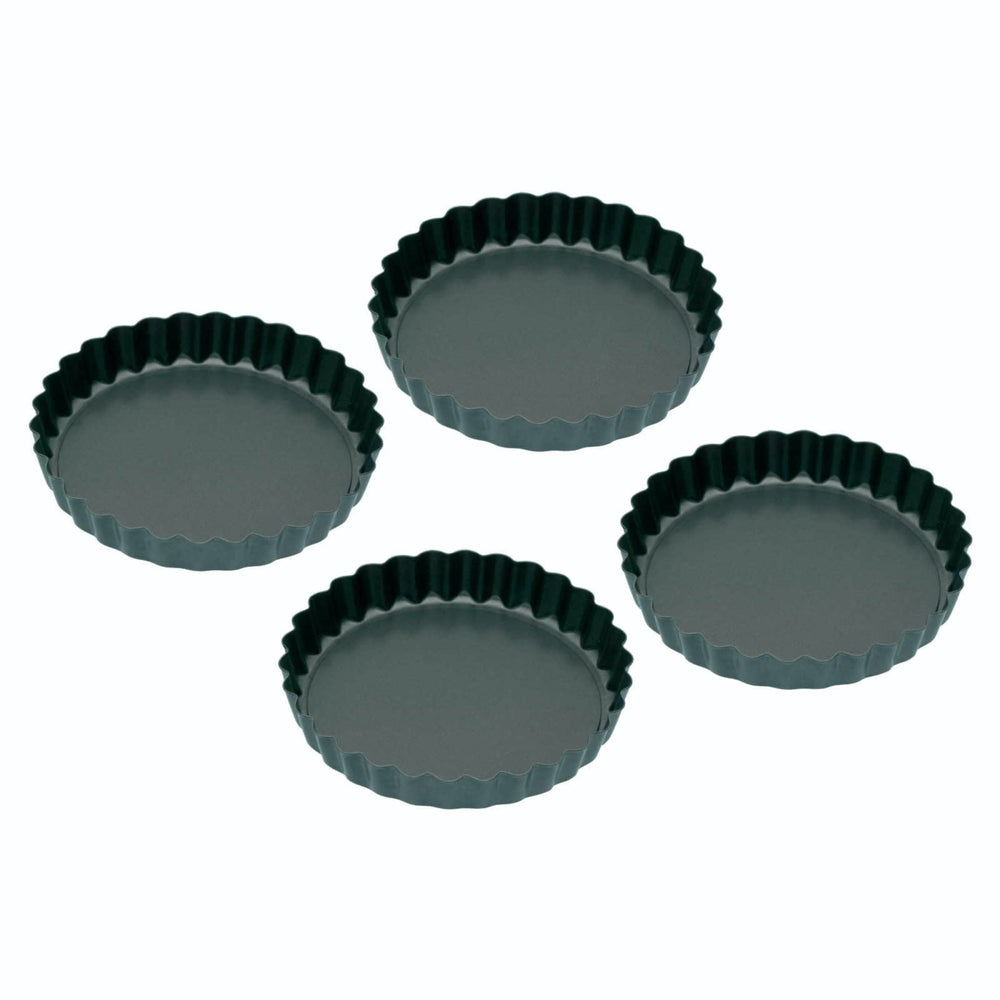 KitchenCraft Non-Stick Mini Fluted Flan Tins, Set of 4 image 1