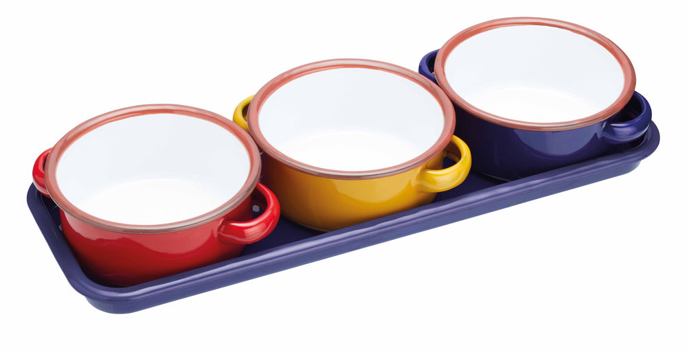 KitchenCraft World of Flavours Enamel Dip Set image 1