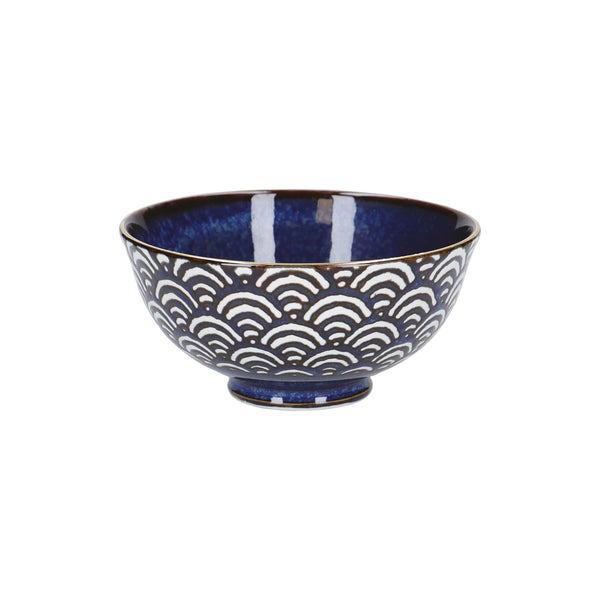 Mikasa Satori Porcelain Miso Serve Bowls, Seigaiha Wave, 11.5cm image 2