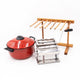 3pc Pasta Making Set with Deluxe Double Cutter Pasta Machine, Pasta Drying Stand and Carbon Steel Pasta Pot, 4L