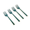 Artesà Set of Mini Serving Forks - Green and Gold, 4 Pieces