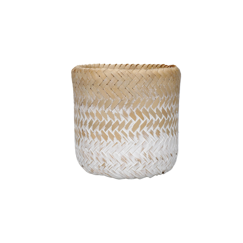 KitchenCraft Bamboo Planter, White Ombré Design image 1