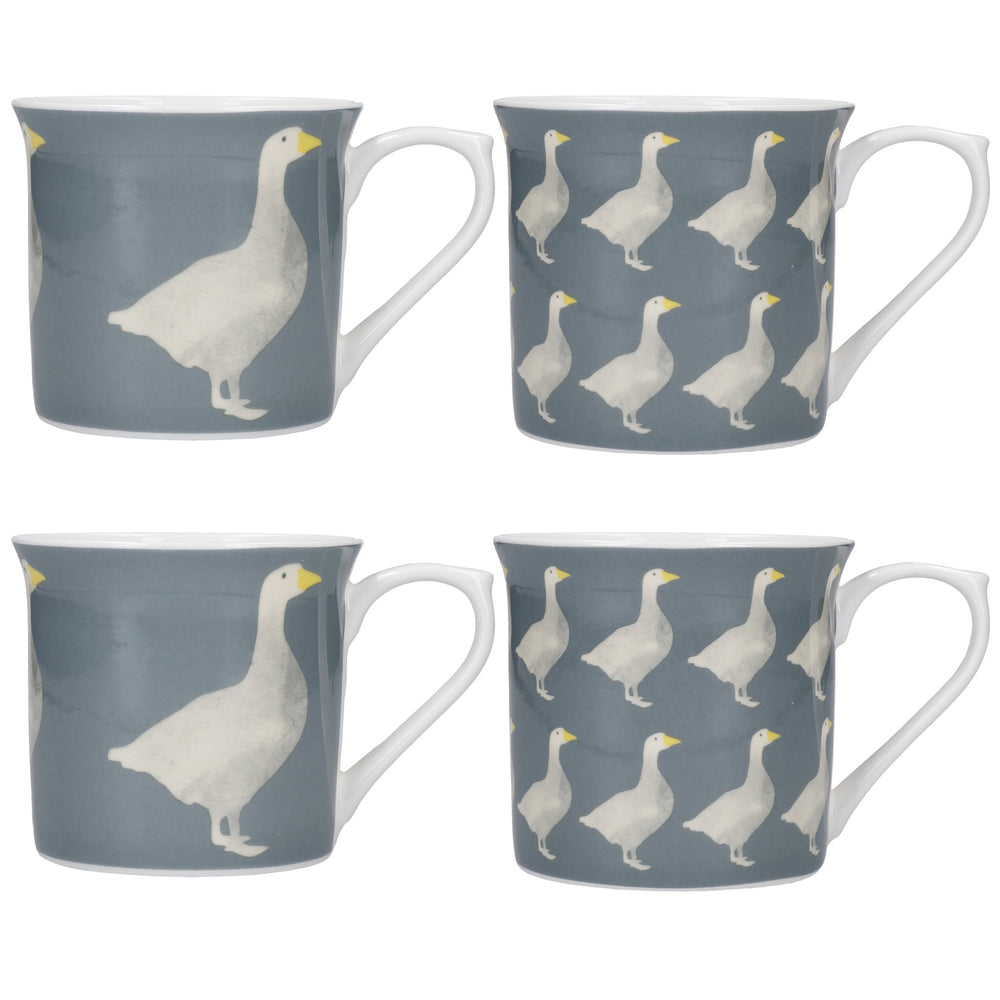 KitchenCraft Fluted Geese Design Mugs - Set of 4 image 1