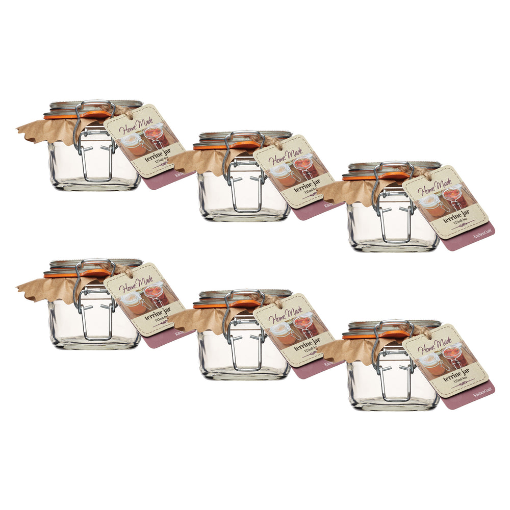 Set of 6 Home Made Glass 125ml Terrine Jars image 1