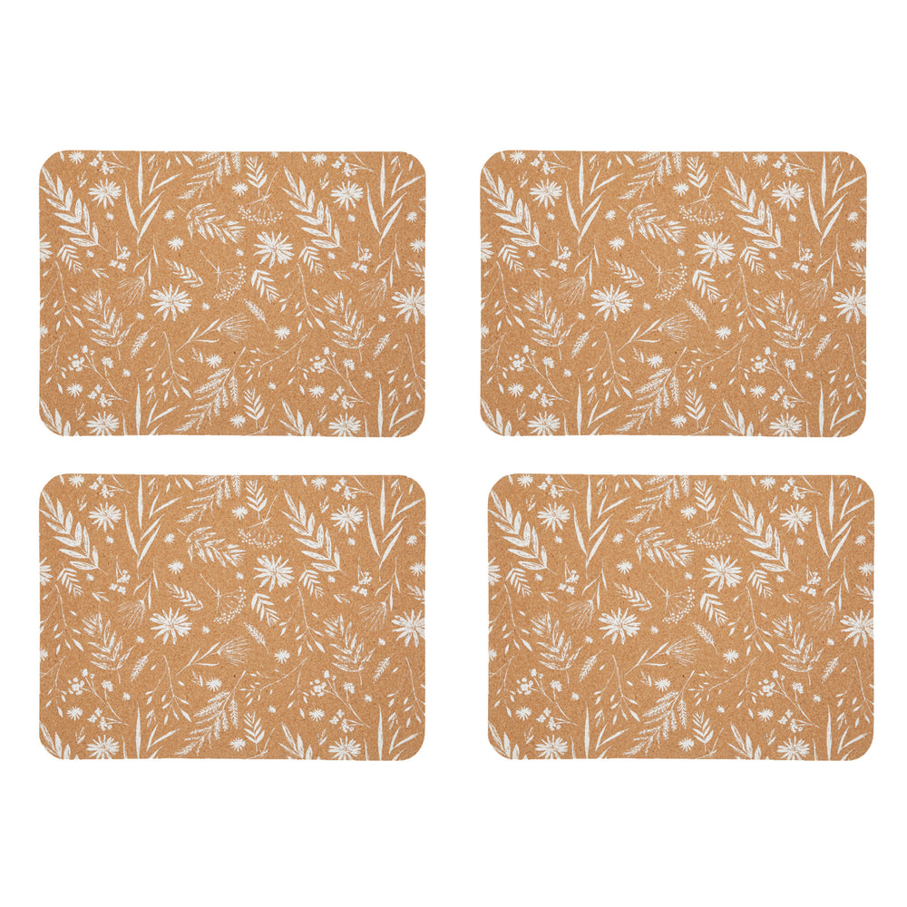 Natural Elements Set of 4 Biodegradable Cork Placemats, 21.5 x 19cm image 1