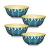 Set of 4 KitchenCraft Leafy Green Print Ceramic Bowls image 1