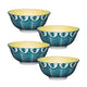 Set of 4 KitchenCraft Leafy Green Print Ceramic Bowls