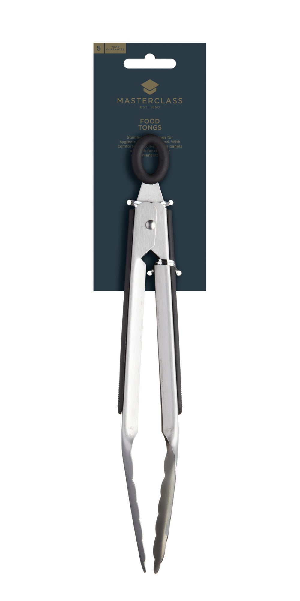 MasterClass Deluxe Stainless Steel 23cm Food Tongs image 1