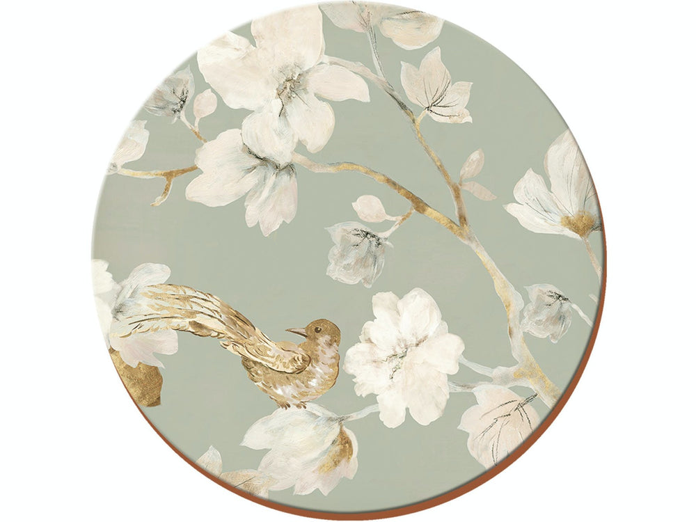 Creative Tops Duck Egg Floral Pack Of 4 Round Premium Coasters image 1