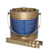 BarCraft Stainless Steel Blue and Brass Finish Ice Bucket image 1