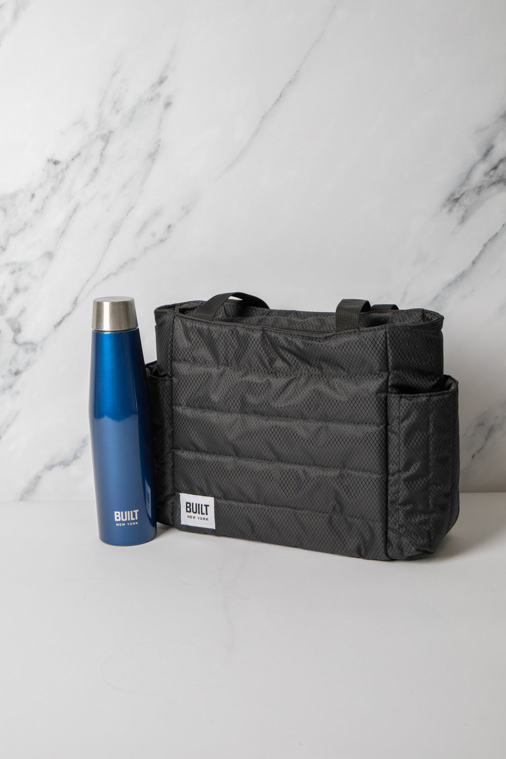 2pc On-The-Go Lunch Set with 540ml Midnight Blue Stainless Steel Perfect Seal Hydration Bottle and 7.2L Puffer Lunch Tote Bag image 1