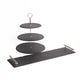 2pc Slate Serving Set with Appetiser Slate 3-Tier Serving Stand and Rectangular Serving Platter with Handles