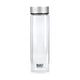 BUILT Tiempo 450ml Insulated Water Bottle, Borosilicate Glass / Stainless Steel - Silver