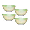 Set of 4 KitchenCraft Green Geometric Ceramic Bowls