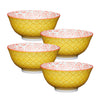 Set of 4 KitchenCraft Bright Yellow Floral Ceramic Bowls image 1