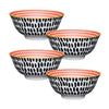Set of 4 KitchenCraft Red Swirl and Black Spots Ceramic Bowls image 1