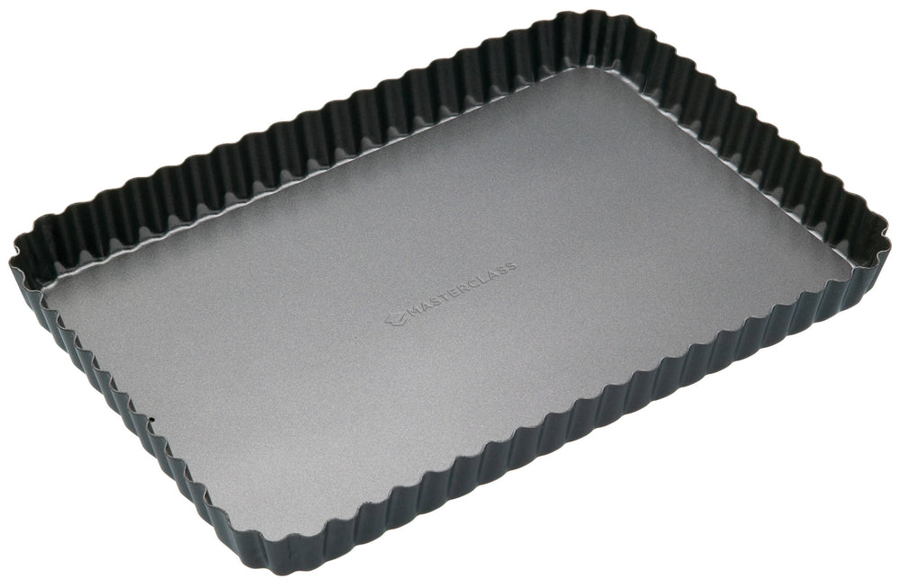 MasterClass Non-Stick Loose Base Fluted Flan Tin, 31cm x 21cm image 1