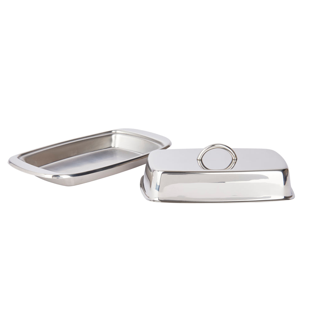 KitchenCraft Stainless Steel Covered Butter Dish image 1