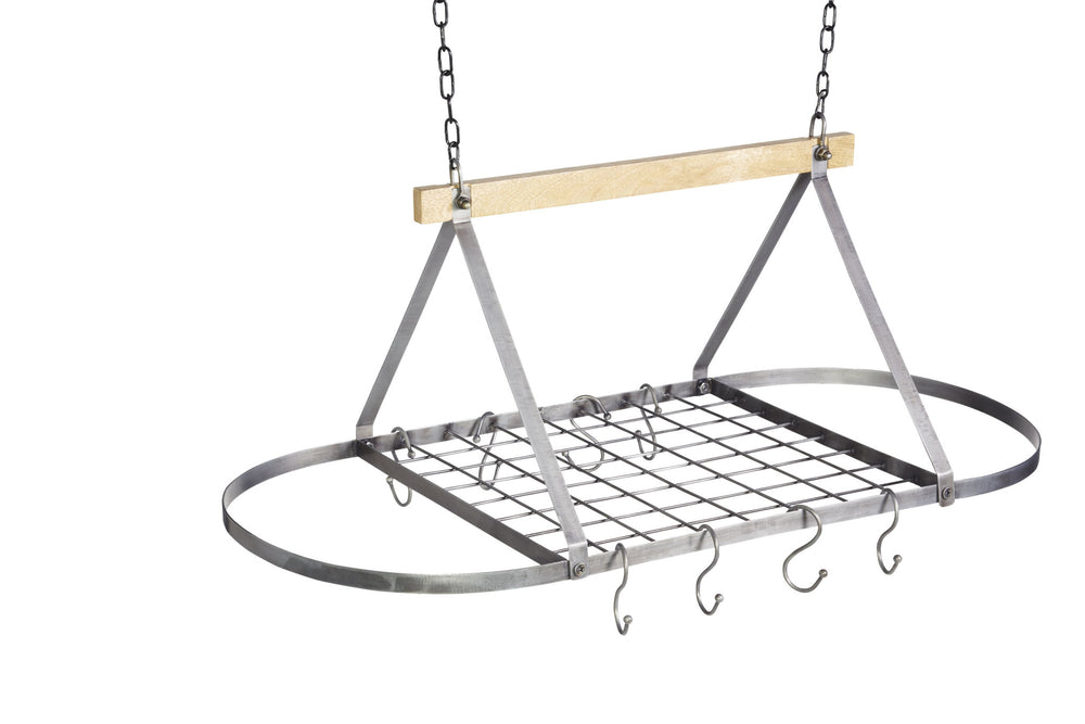 Industrial Kitchen Vintage-Style Ceiling Hanging Pot & Pan Rack image 1