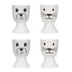 KitchenCraft Cat and Dog Egg Cup Set - Porcelain, 4 Pieces