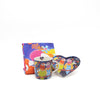 3pc Love Birds Tea Set with Ceramic Mug, 15.5cm Ceramic Plate and Cotton Tea Towel - Love Hearts image 1