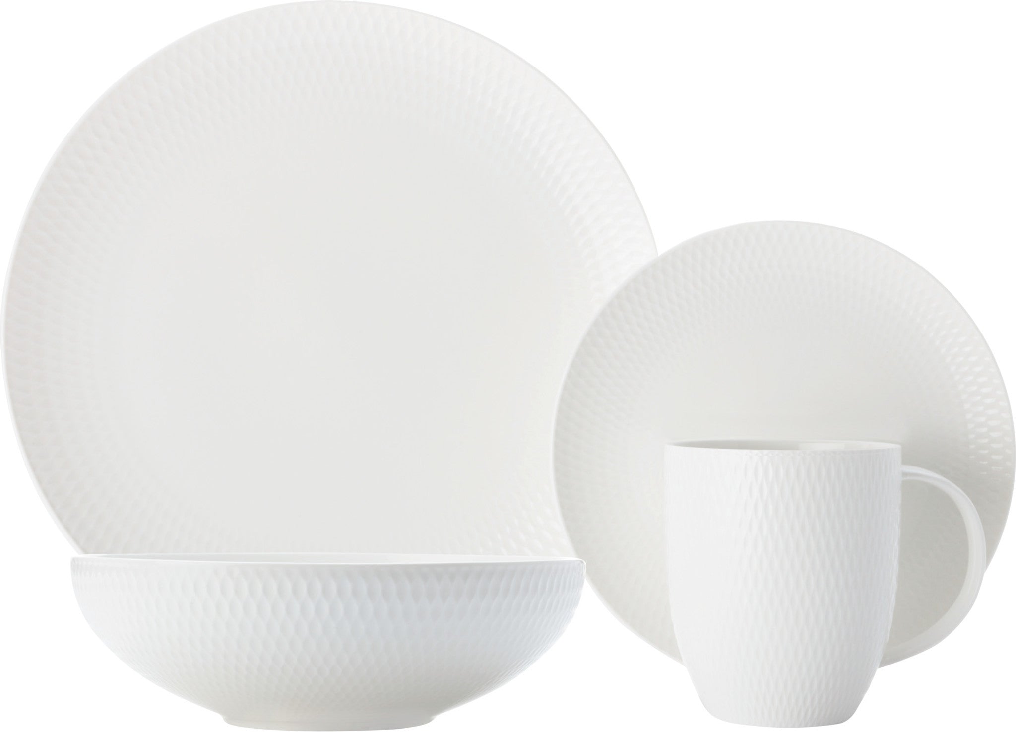 Maxwell & Williams White Basics Diamonds 16 Piece Dinner Set ...