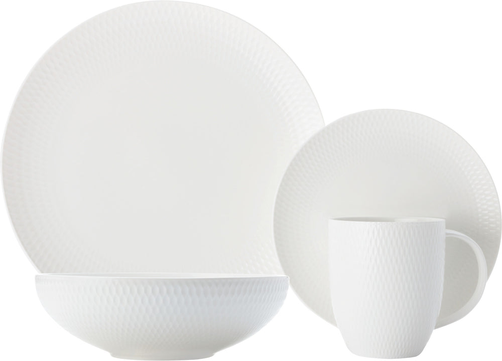 Maxwell & Williams White Basics Diamonds 16 Piece Dinner Set image 1
