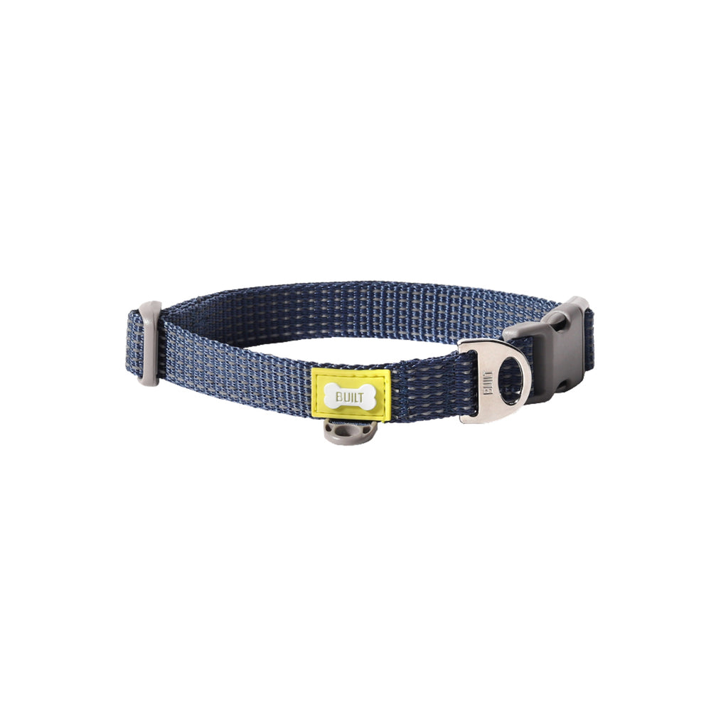 BUILT PET Medium Night Safe Reflective Collar - Blue image 1