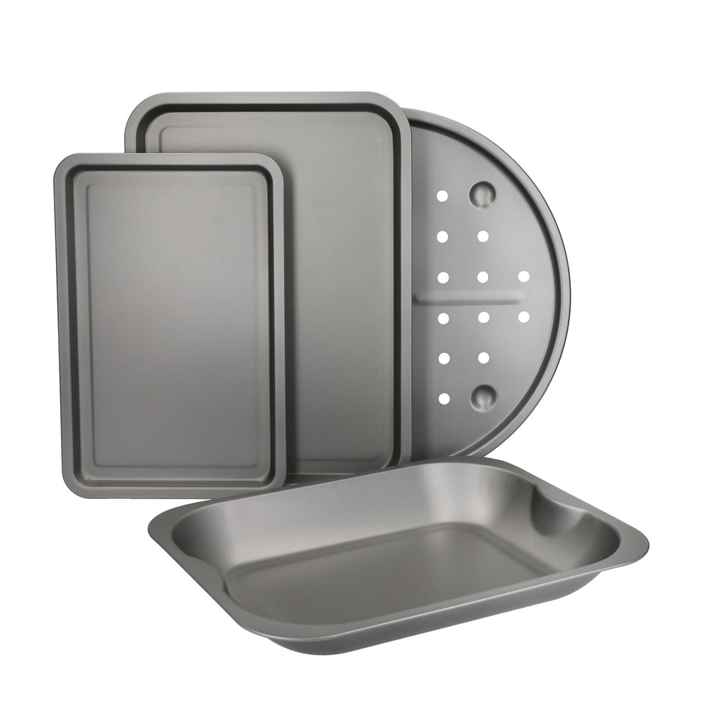 KitchenCraft 4-Piece Non-Stick Pizza and Roasting Tin Set image 1