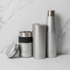 BUILT Set of Labelled Silver Perfect Seal 540ml Silver Hydration Bottle, 490ml Food Flask 9x15.5cm, Perfect Seal 590ml Double Walled Stainless Steel Hydration Travel Mug image 1