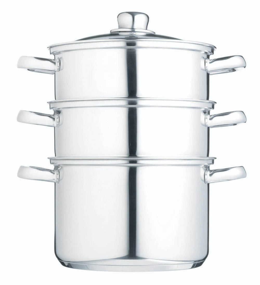 KitchenCraft Stainless Steel Three Tier Steamer, 20cm image 1