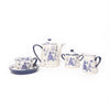 5pc Ceramic Tea Set with 4-Cup Teapot, Teacup, Saucer, Milk Jug and Sugar Bowl - Blue Rose image 1